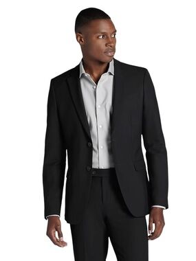 New Egara 38R Black Skinny Stretch Blazer Jacket $195 MSRP